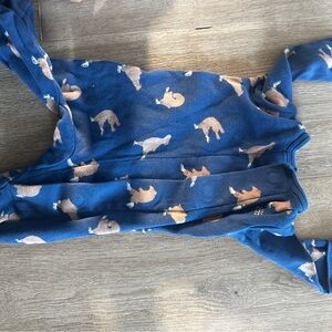 Magnetic Me Blue Onesie with Striped Trim